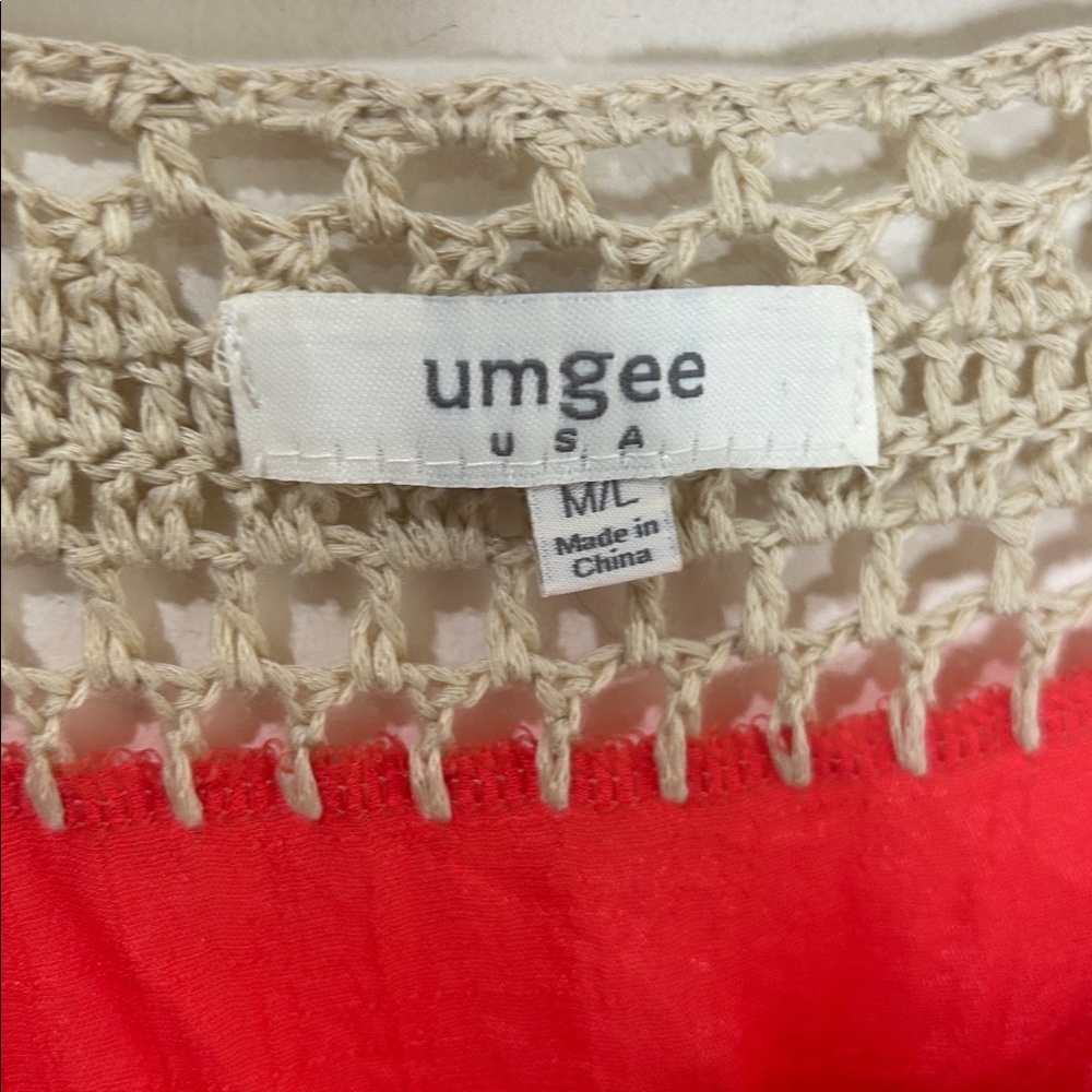 UMGEE Crochet Mix Media Top Boho Festival Size Medium/Large - Picture 4 of 13